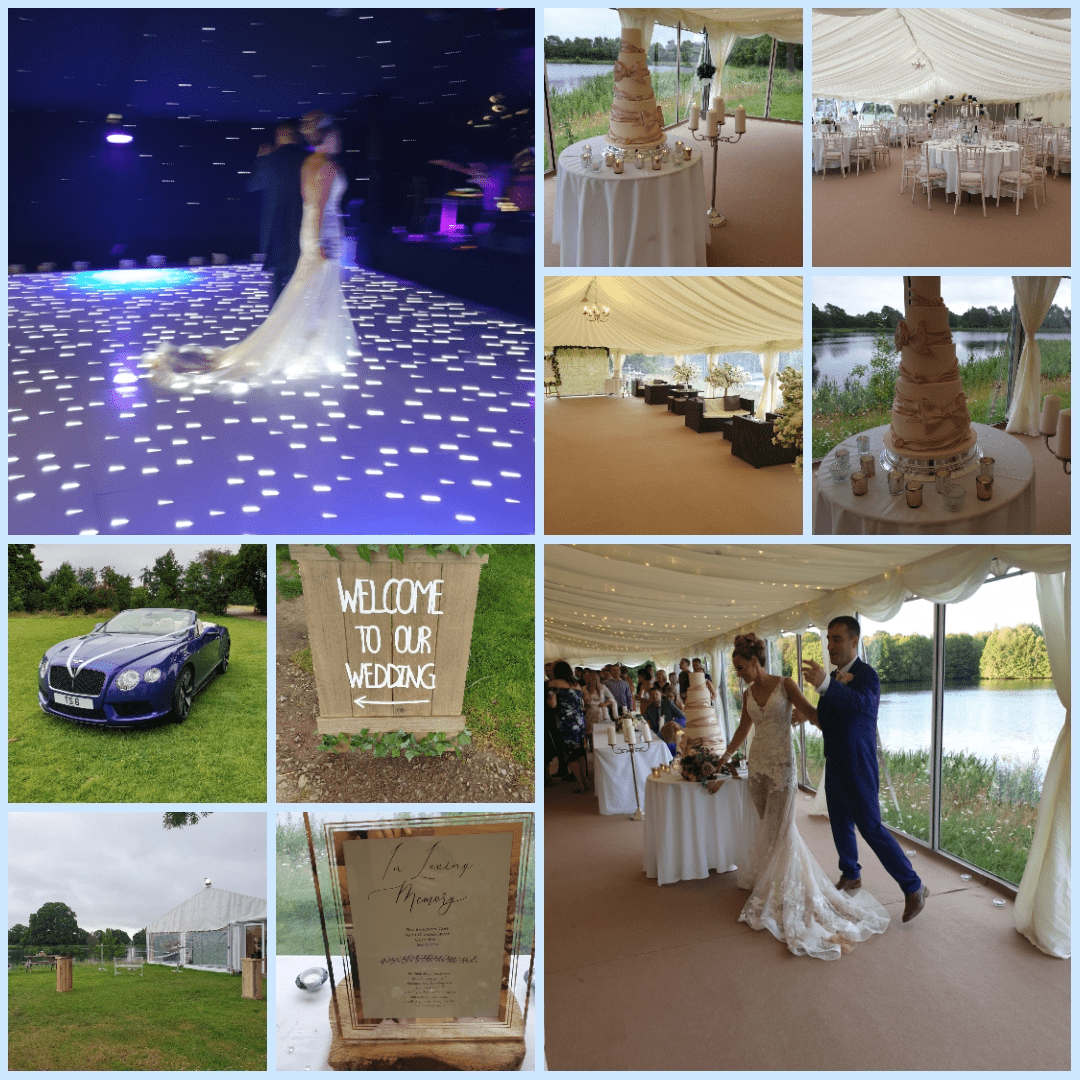 A marquee wedding by the lake